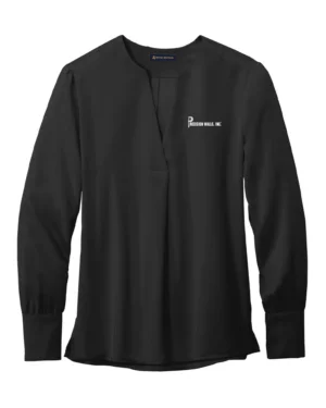 Women’s Open-Neck Satin Blouse