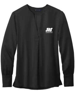 Women’s Open-Neck Satin Blouse - SPS