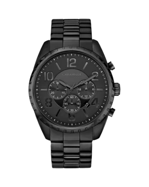 Caravelle Black Stainless Steel Chronograph Watch